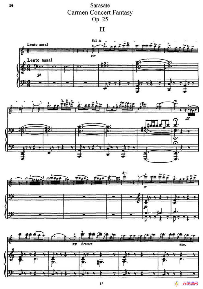 Carmen Concert Fantast Op.25（Ⅱ）（小提琴+钢琴伴奏）