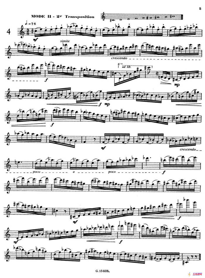 拉库尔萨克斯管练习曲28首（1—5）