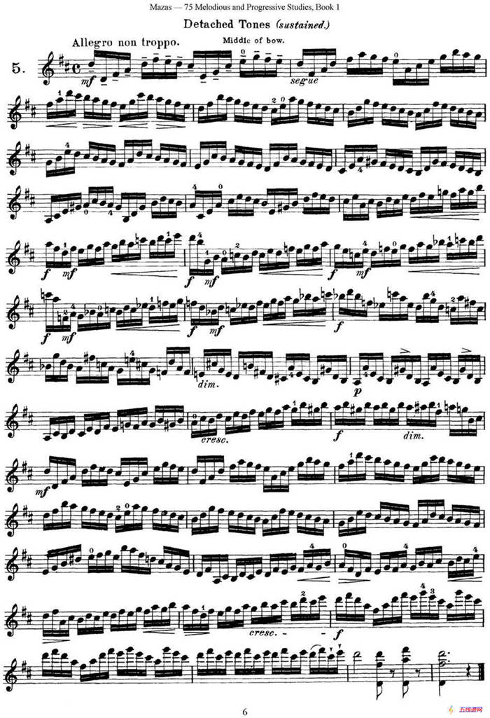 马扎斯小提琴练习曲 Op.36 第一册 特殊练习曲（5）
