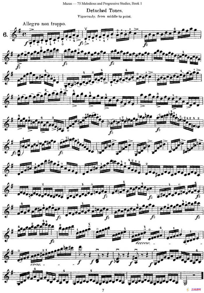 马扎斯小提琴练习曲 Op.36 第一册 特殊练习曲（6）