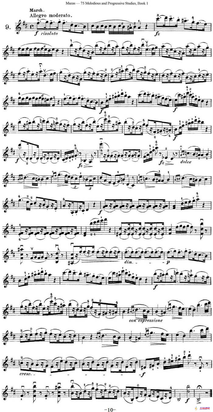马扎斯小提琴练习曲 Op.36 第一册 特殊练习曲（9）