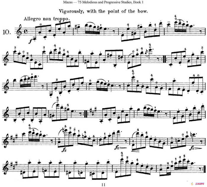 马扎斯小提琴练习曲 Op.36 第一册 特殊练习曲（10）