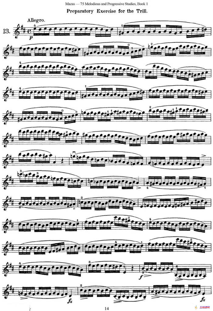 马扎斯小提琴练习曲 Op.36 第一册 特殊练习曲（13）