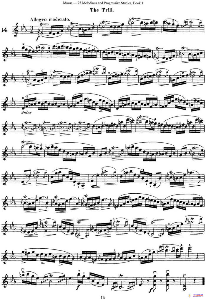 马扎斯小提琴练习曲 Op.36 第一册 特殊练习曲（14）