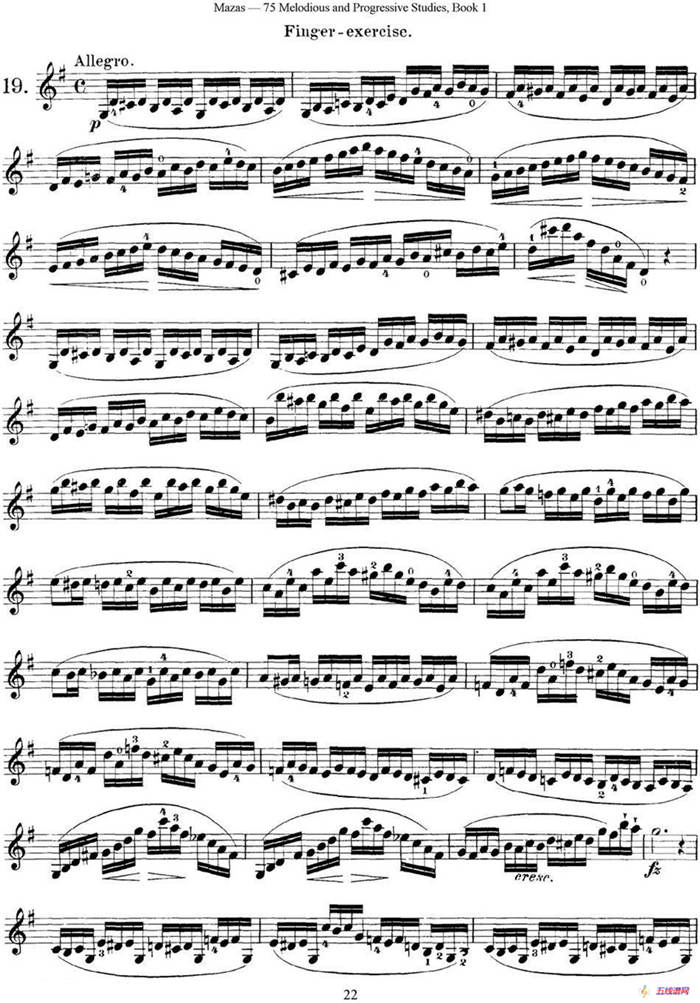 马扎斯小提琴练习曲 Op.36 第一册 特殊练习曲（19）