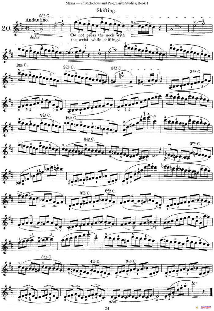 马扎斯小提琴练习曲 Op.36 第一册 特殊练习曲（20）