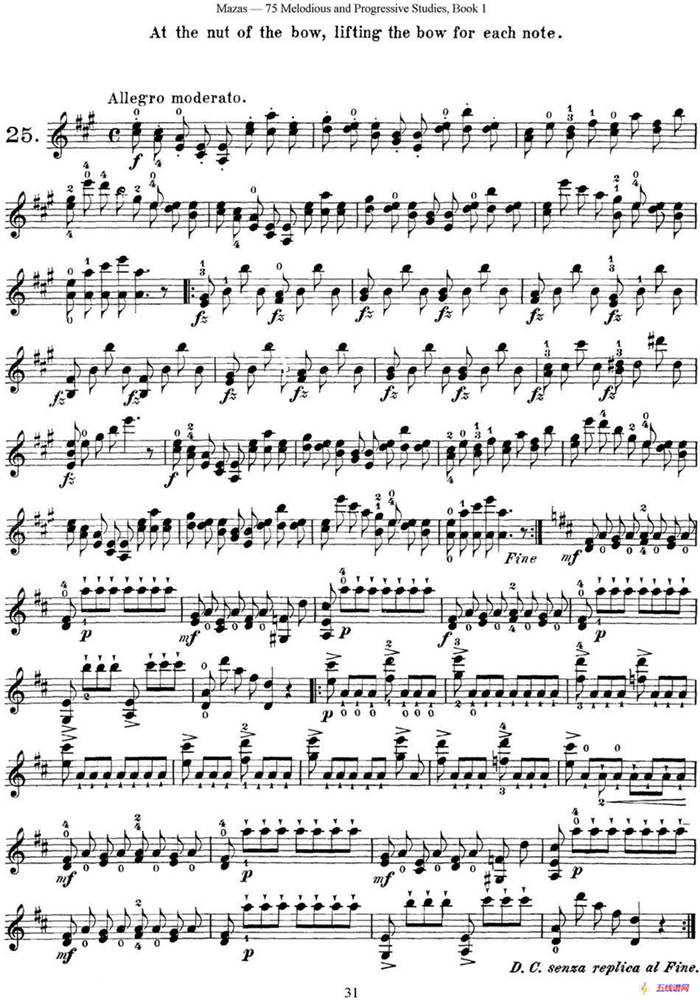马扎斯小提琴练习曲 Op.36 第一册 特殊练习曲（25）