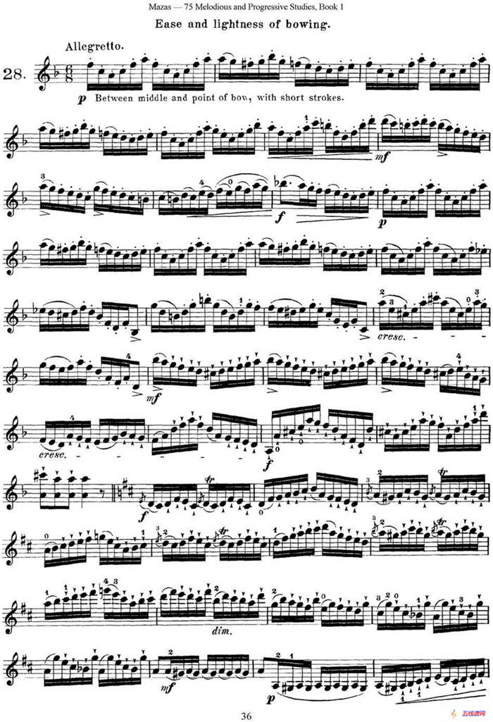 马扎斯小提琴练习曲 Op.36 第一册 特殊练习曲（28）