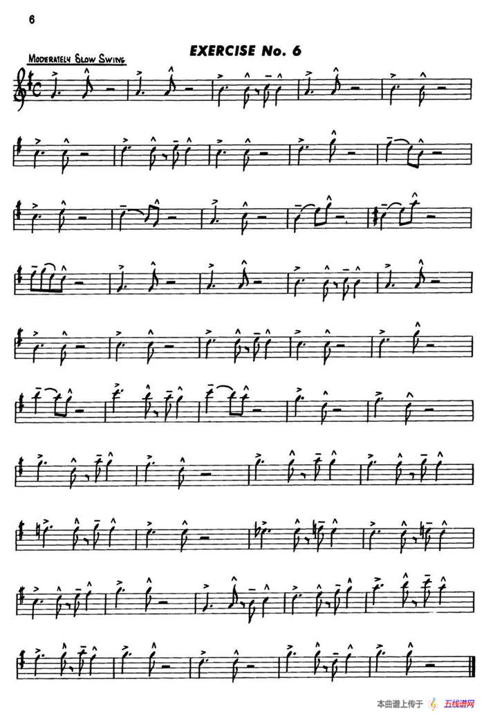 Basic Jazz Conception for saxophone（EXERCISE No.6）