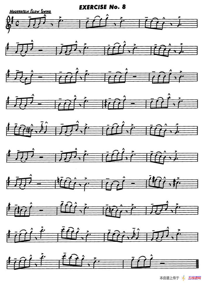 Basic Jazz Conception for saxophone（EXERCISE No.8）