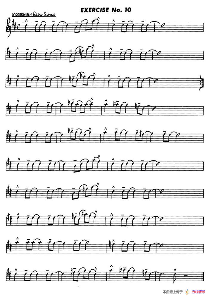 Basic Jazz Conception for saxophone（EXERCISE No.10）