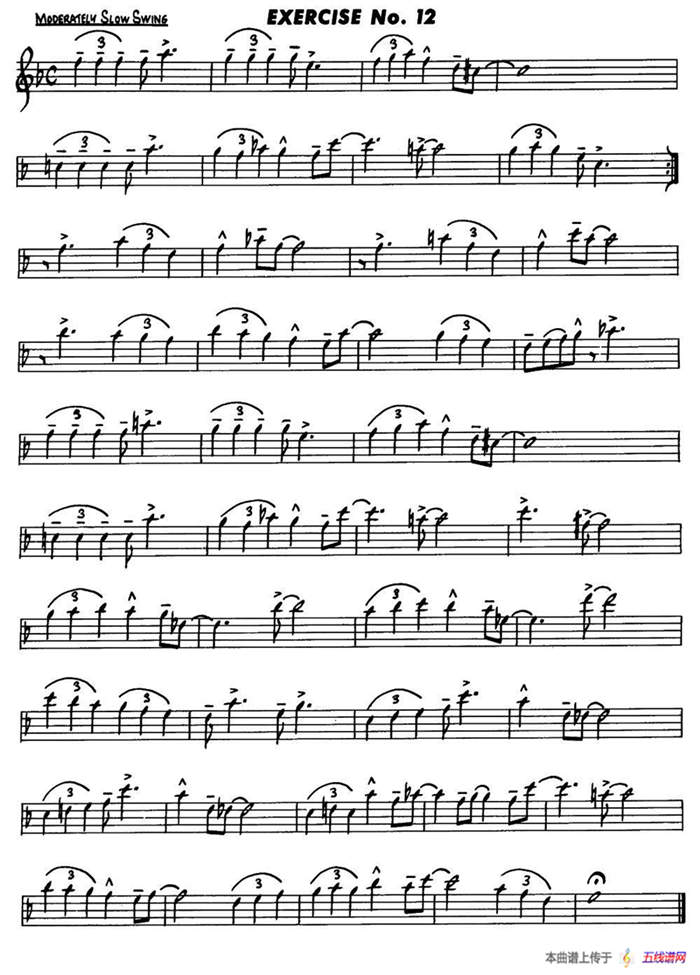 Basic Jazz Conception for saxophone（EXERCISE No.12）
