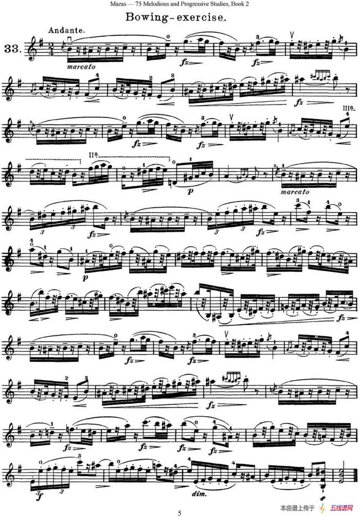 马扎斯小提琴练习曲 Op.36 第二册 华丽练习曲（33）