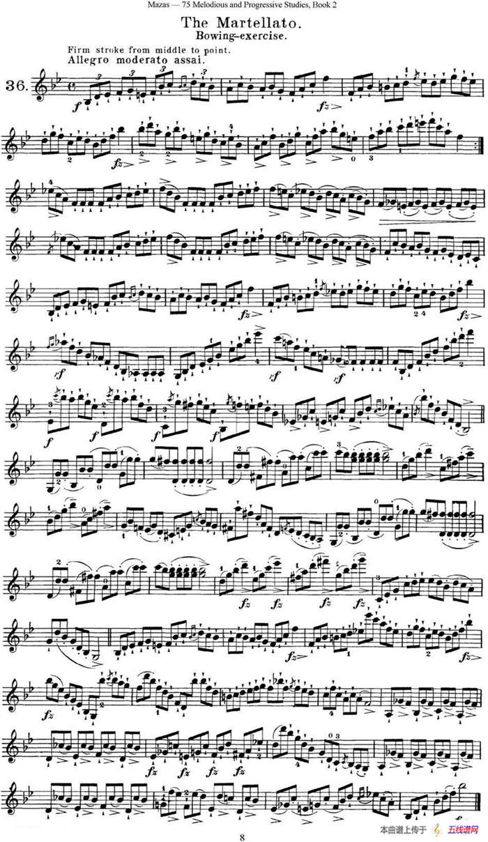 马扎斯小提琴练习曲 Op.36 第二册 华丽练习曲（36）