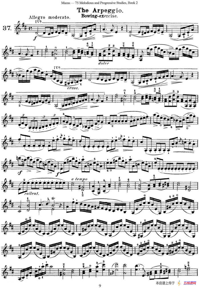 马扎斯小提琴练习曲 Op.36 第二册 华丽练习曲（37）