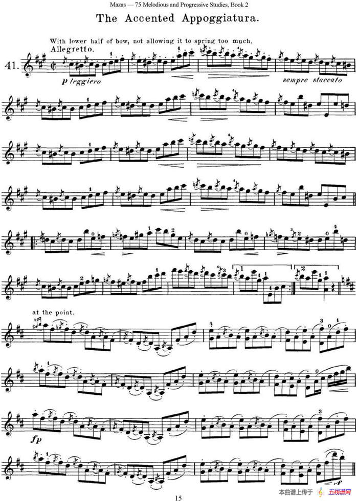 马扎斯小提琴练习曲 Op.36 第二册 华丽练习曲（41）