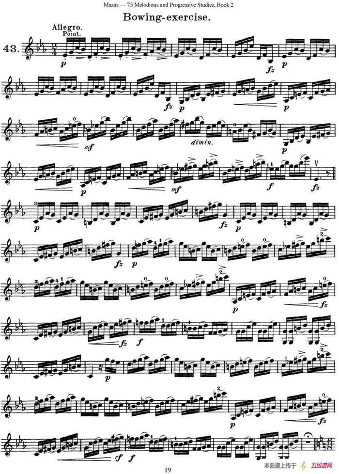 马扎斯小提琴练习曲 Op.36 第二册 华丽练习曲（43）