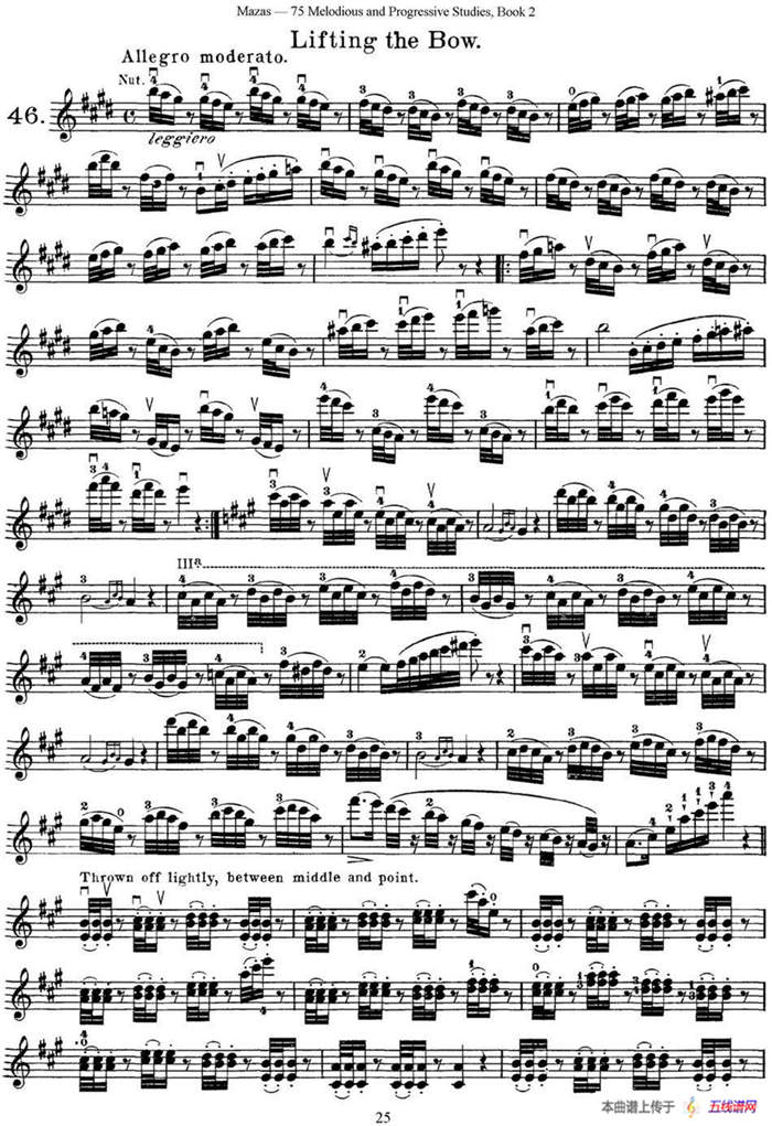 马扎斯小提琴练习曲 Op.36 第二册 华丽练习曲（46）