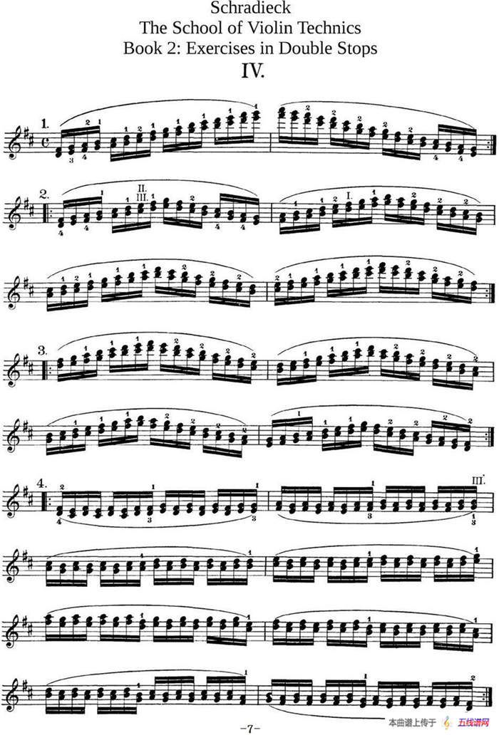 史拉迪克小提琴技术练习 第2册（Ⅳ）