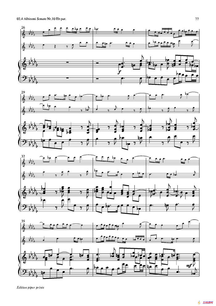 Sonate Nr.10（中音萨克斯二重奏+管风琴）
