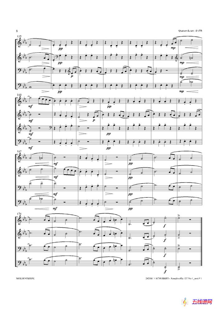 Sonatine Op.137 No 1（四重奏总谱）