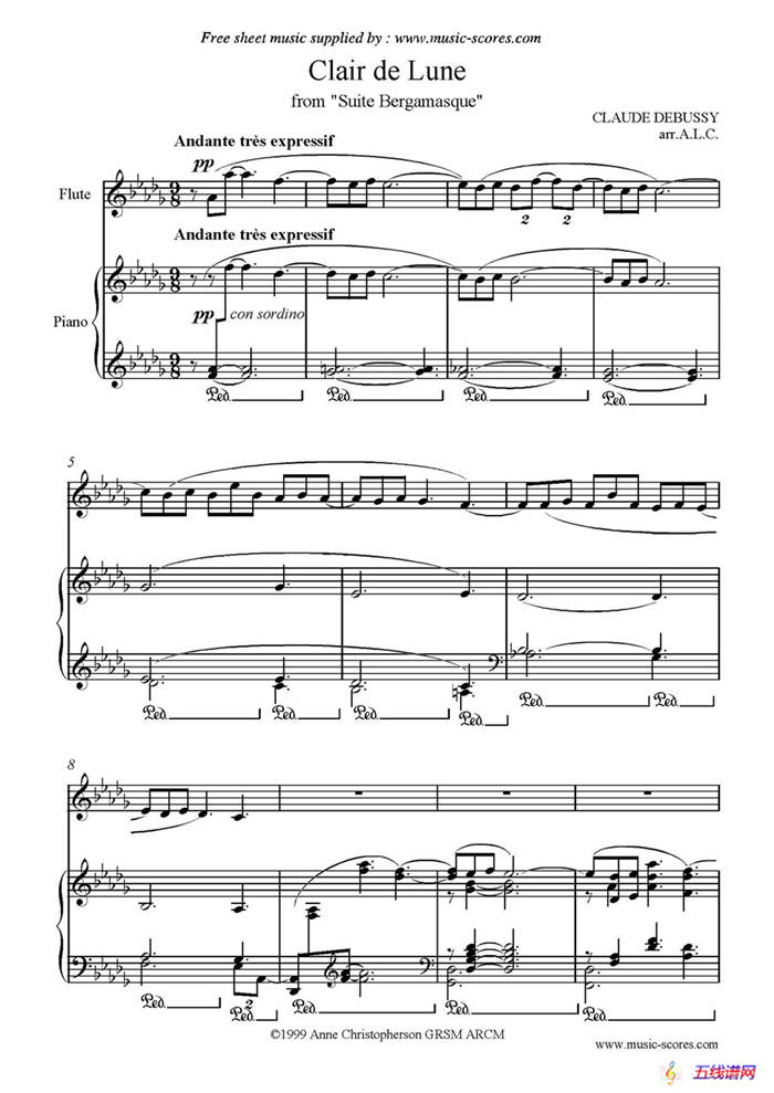 Clair de lune（长笛+钢琴伴奏）