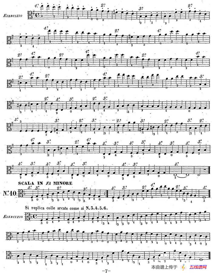 卡瓦利尼《中提琴演奏教程》练习曲