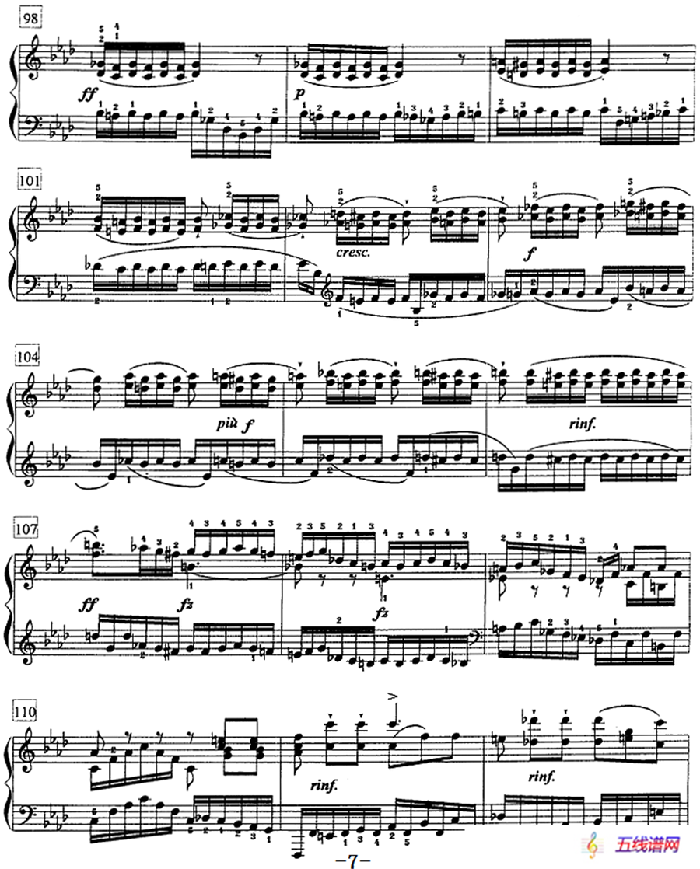 钢琴教程第七级 练习曲（《名手之道》No.21）