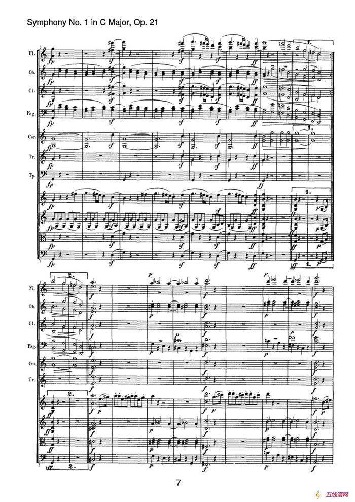 Symphony No.1 in C Major Op.21（Ⅰ）（交响乐总谱）