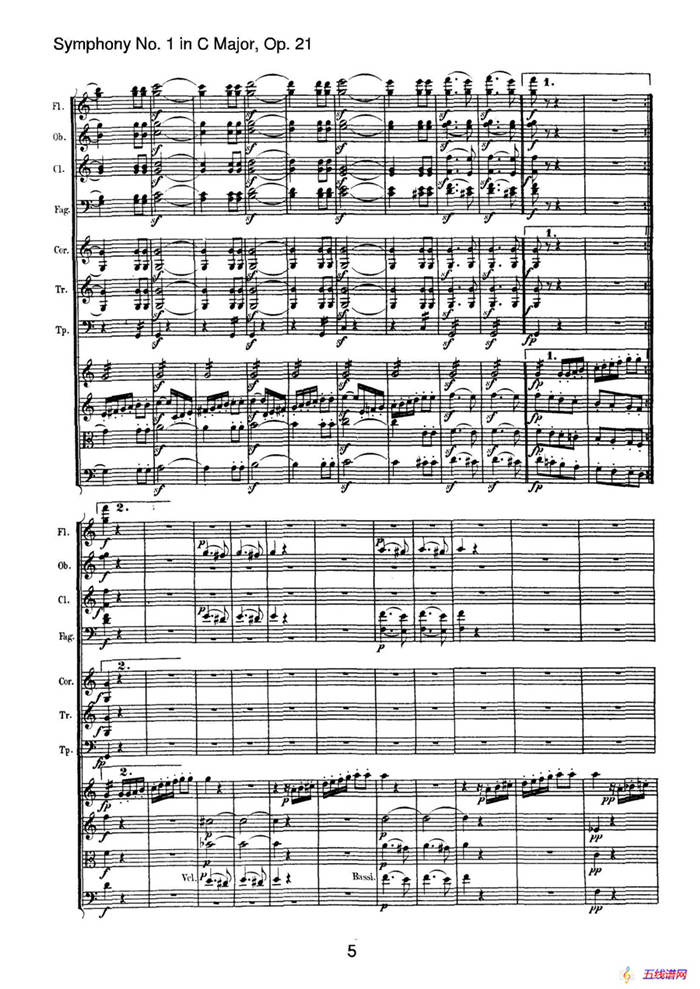 Symphony No.1 in C Major Op.21（Ⅳ）（交响乐总谱）