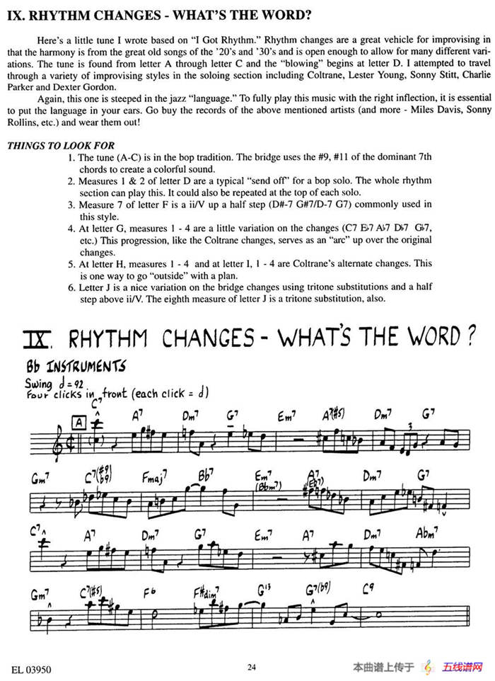 RHYTHM CHANGES - WHAT'S THE WORD?