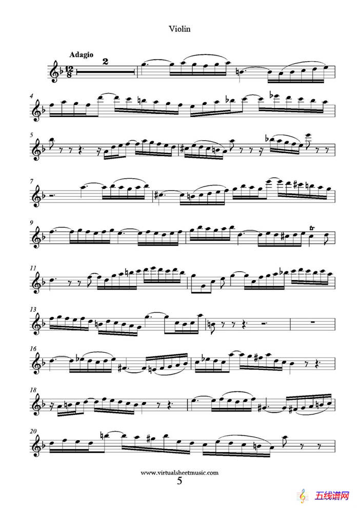 Concerto in D minor（小提琴分谱）
