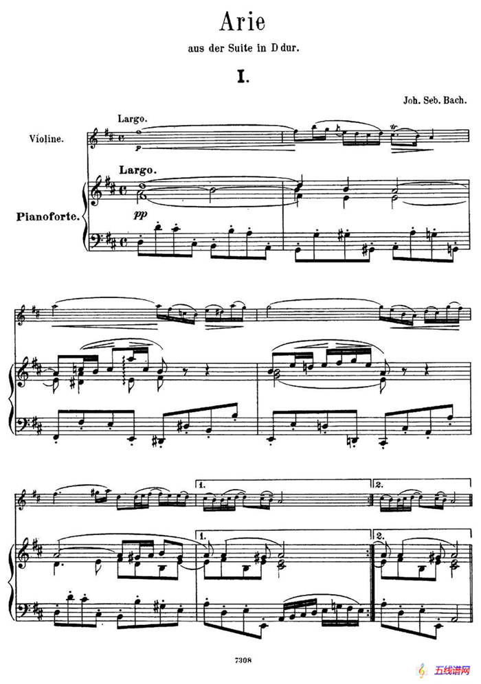 Arie（J.S.Bach.作曲版）（小提琴+钢琴伴奏）