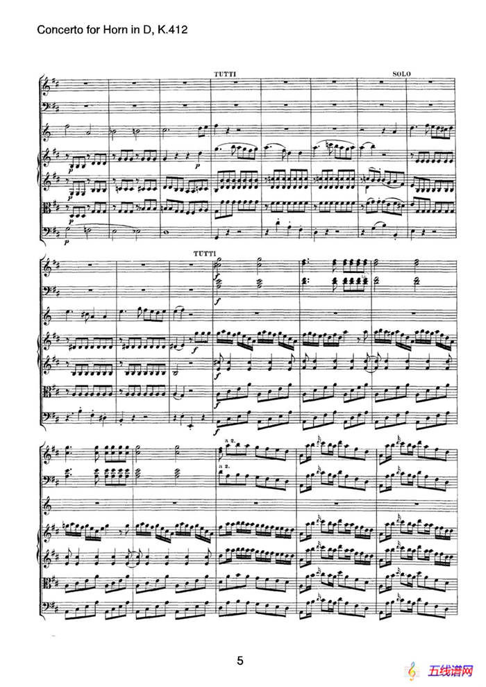 Concerto for Horn in D，K.412（D大调第一圆号协奏曲K412号作品）