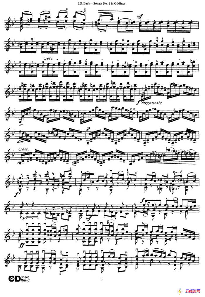 6 Violin Sonatas and Partitas 1.Sonata No.1 G Minor