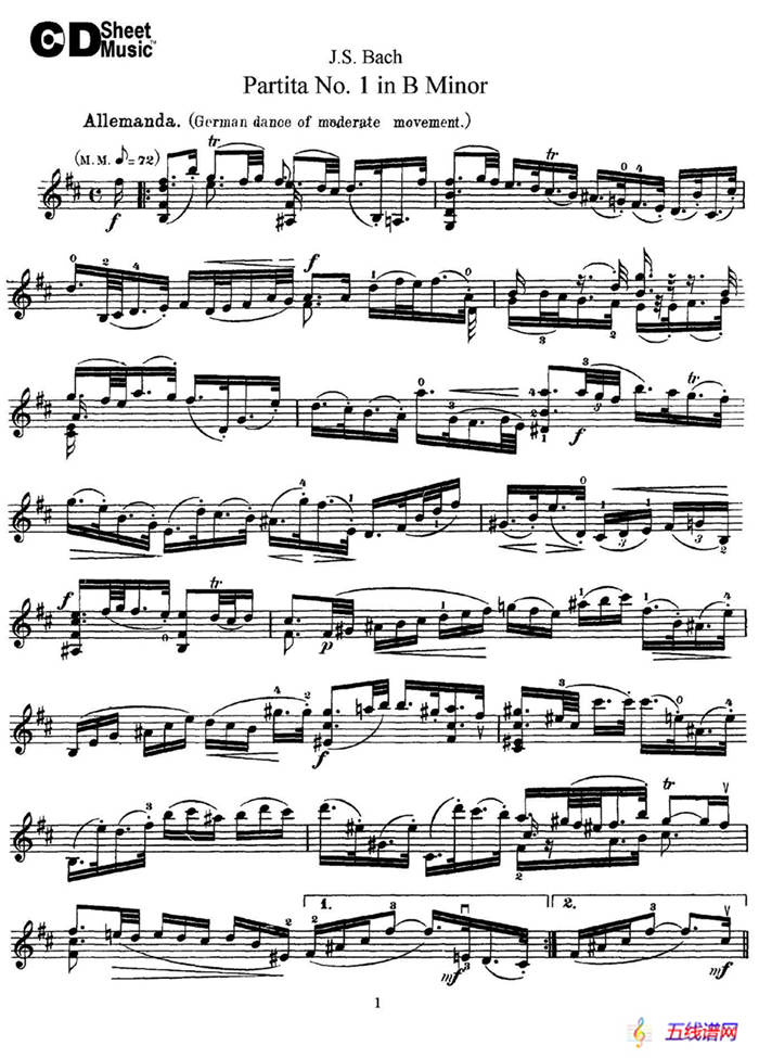 6 Violin Sonatas and Partitas 2.Partita No.1 B Minor