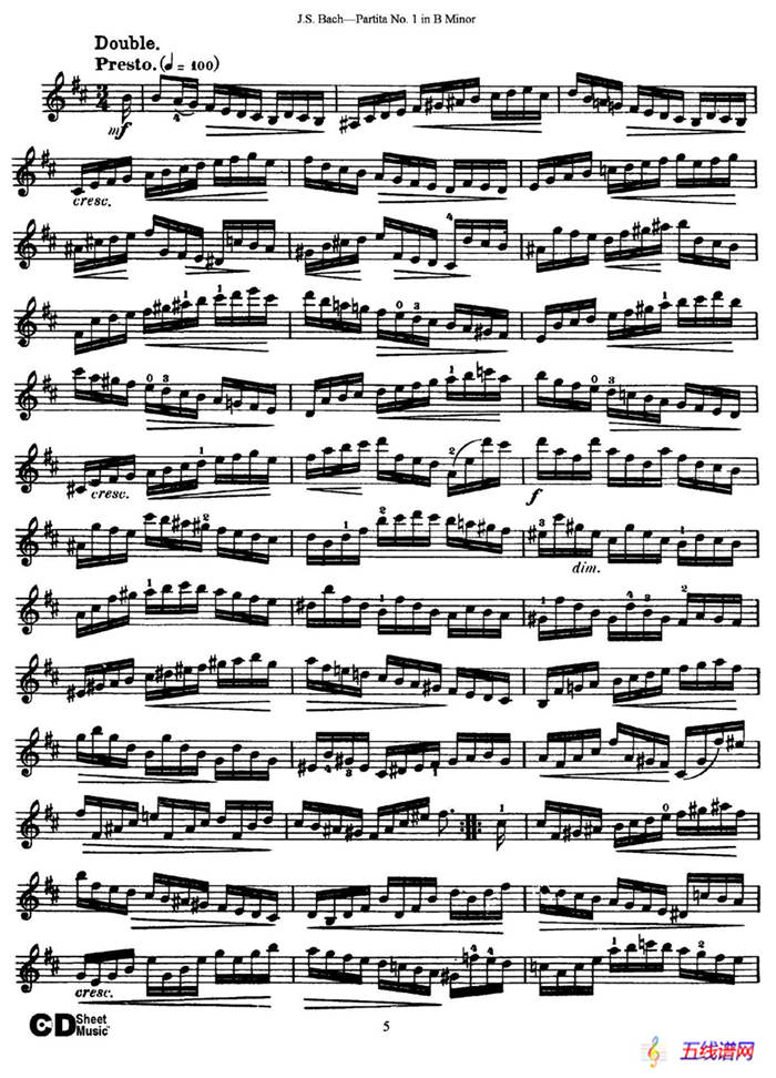 6 Violin Sonatas and Partitas 2.Partita No.1 B Minor