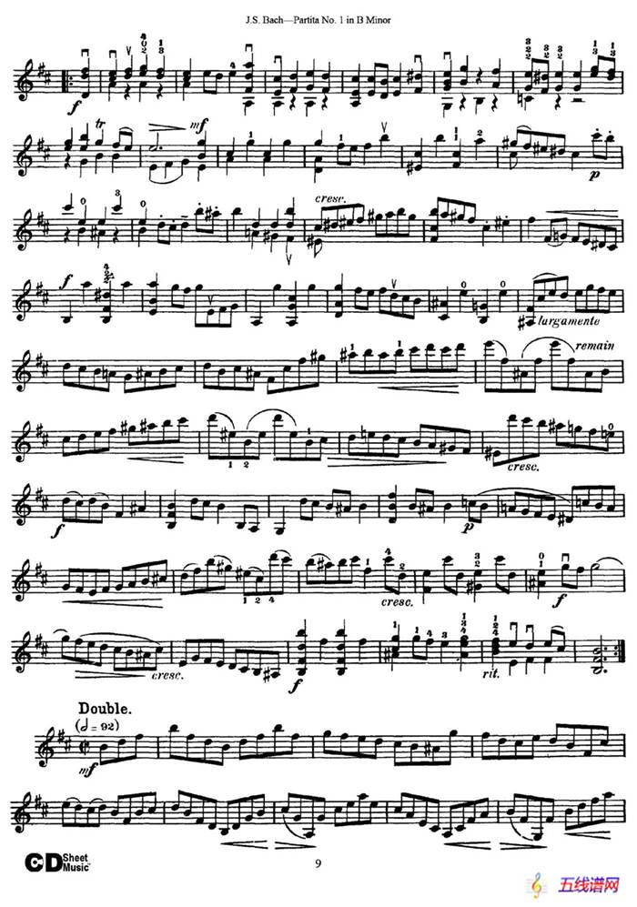 6 Violin Sonatas and Partitas 2.Partita No.1 B Minor