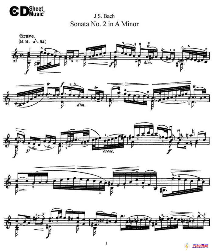 6 Violin Sonatas and Partitas 3.Sonata No.2 A Minor