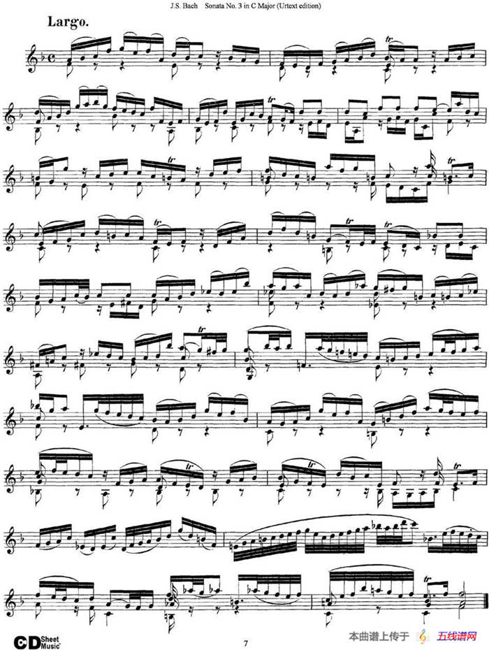 6 Violin Sonatas and Partitas 5.Sonata No.3 in C Major（Urtext edition）