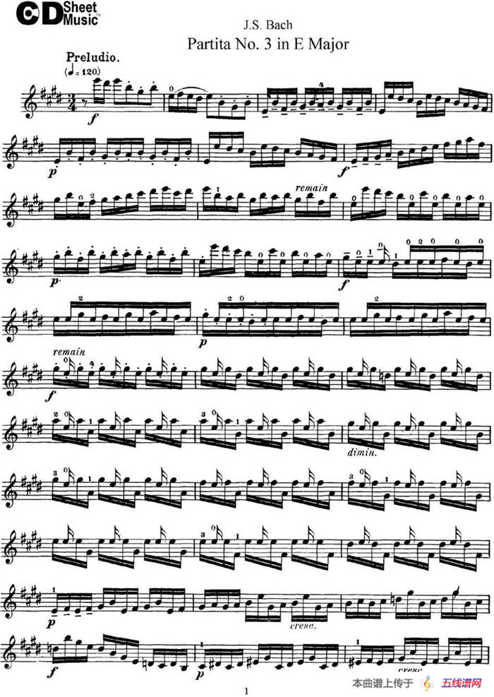 6 Violin Sonatas and Partitas 6.Partita No.3 in E Major