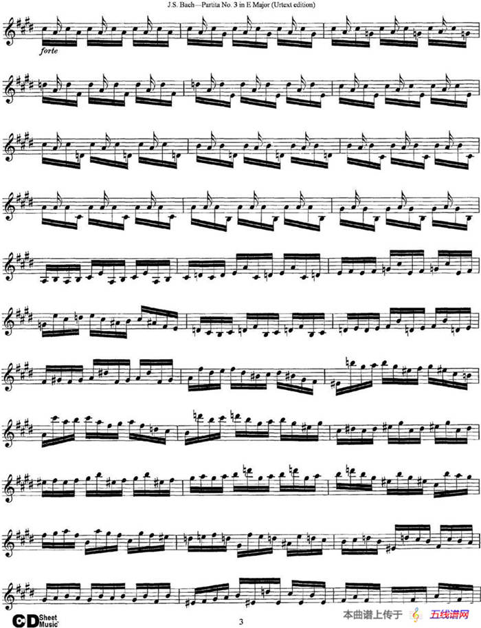 6 Violin Sonatas and Partitas 6.Partita No.3 in E Major（Urtext edition）