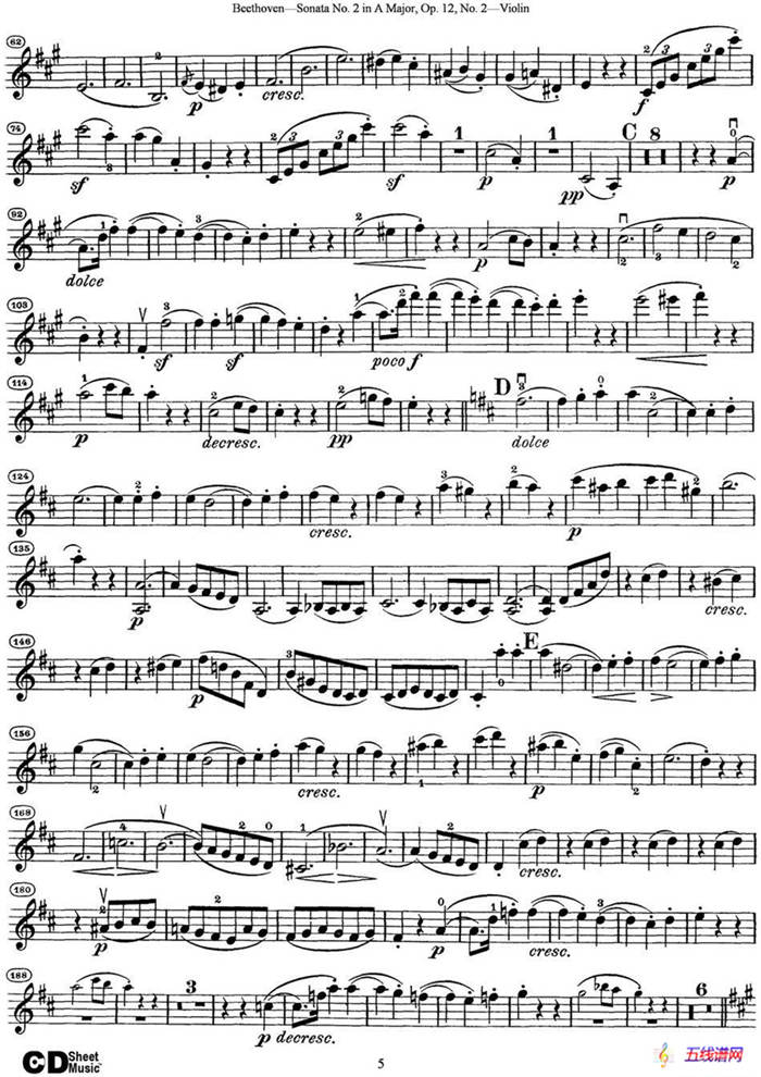 Violin Sonata No.2 in A Major Op.12 No.2