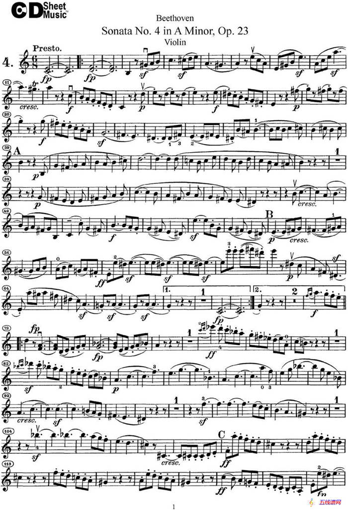 Violin Sonata No.4 in A Minor Op.23