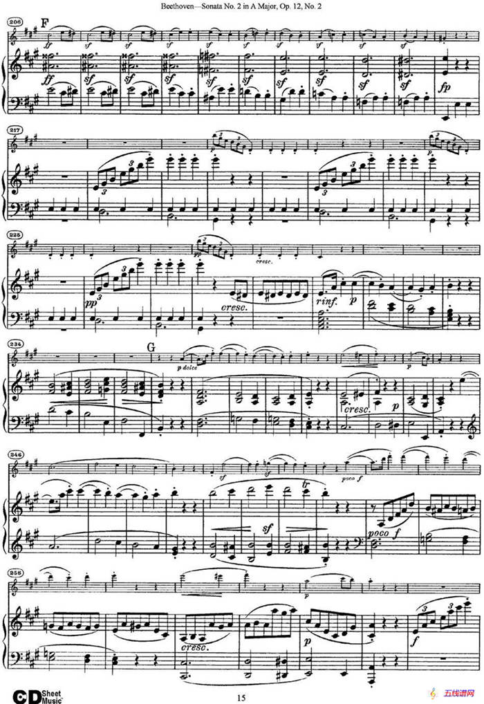 Violin Sonata No.2 in A Major Op.12 No.2（小提琴+钢琴伴奏）