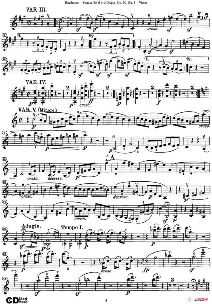 Violin Sonata No.6 in A Major Op.30 No.1