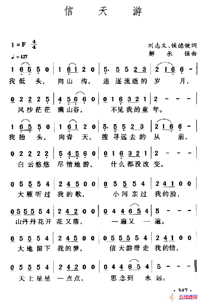 信天游（刘志文、侯德健词 解承强曲）