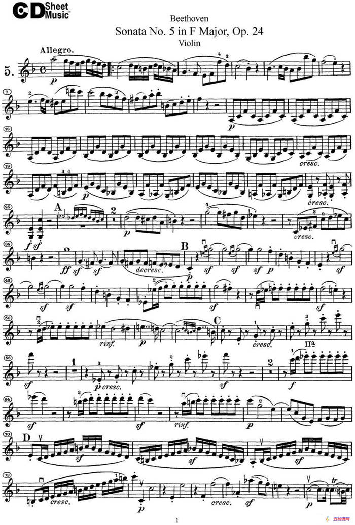 Violin Sonata No.5 in F Major Op.24