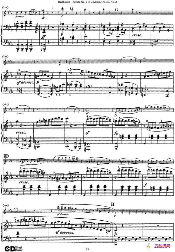 Violin Sonata No.7 in C Minor Op.30 No.2（小提琴+鋼琴伴奏）