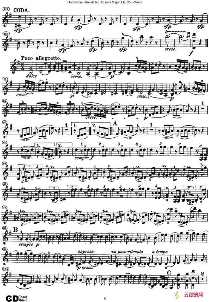 Violin Sonata No.10 in G Major Op.96